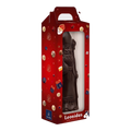 Sinterklaasfiguur 400 g in pure chocolade, vooraanzicht, transparante vierkante productafbeelding